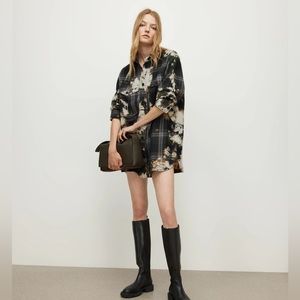ALL SAINTS Lily Check Shacket Dress in Black